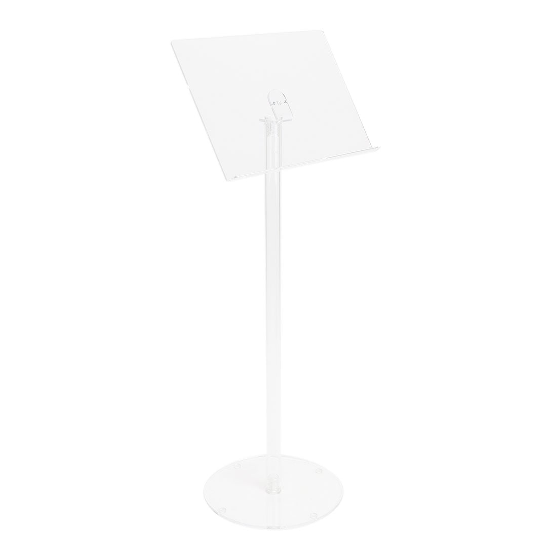 Danieli Store | Expositor publicitario de pie con atril apoyalibros tamaño A3 horizontal | Soporte de acrilico transparente para Libros y Menú