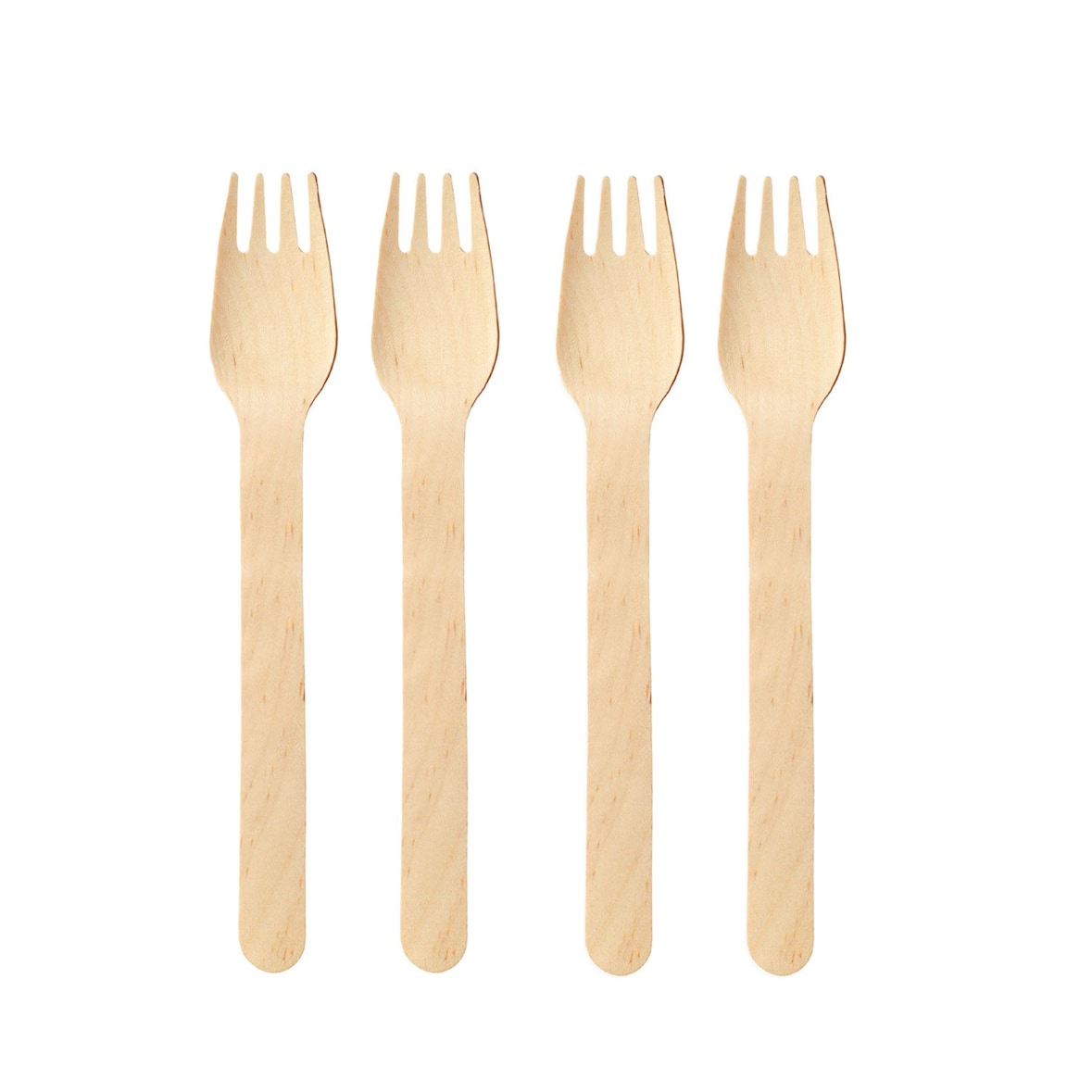 WISEFOOD 100 - Holz Gabel - 16,5 cm Holzgabel Einweg - Einweggabel