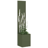 thumbnail of vidaXL Blumentopf mit dekorativem Paneel Olivgrün 32 x 140 cm