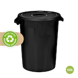thumbnail of Balde industrial 100 litros com tampa. Cor Preto.