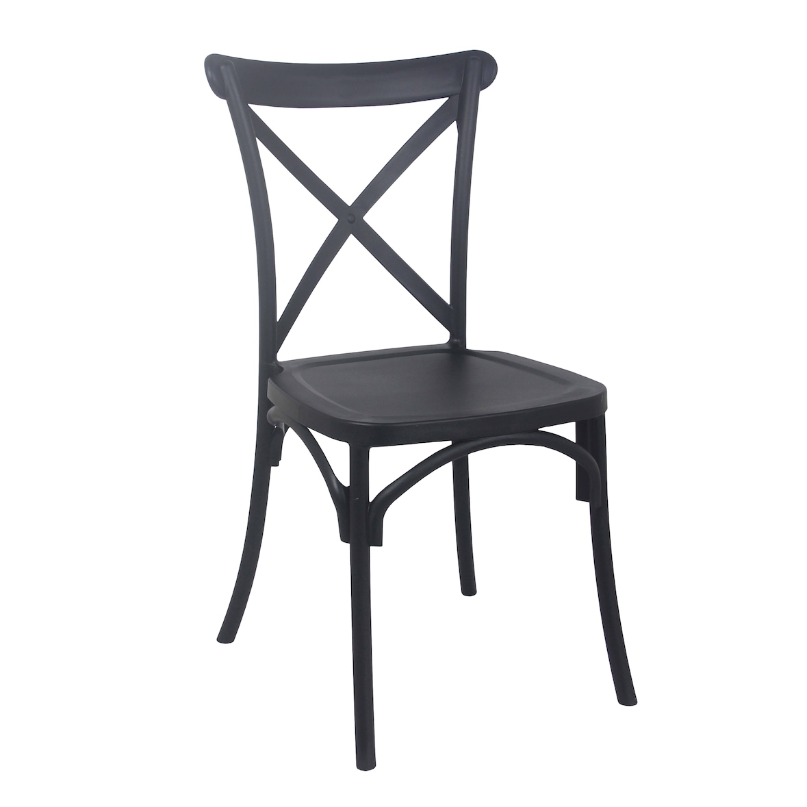 Silla apilable de plástico negro