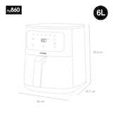 thumbnail of H.Koenig FRY860 XL airfryer zonder olie, inhoud 6 L, tot 8 personen, instelbaar 80–200 °C, timer 60 min