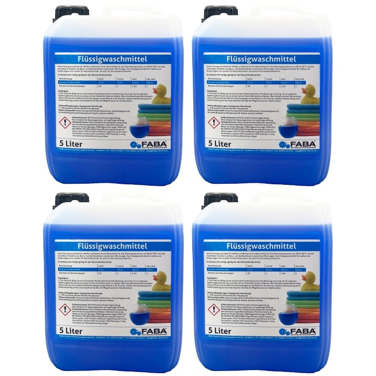 4 x 5 L Flüssigwaschmittel Konzentrat blau Universal Color