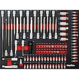 thumbnail of Mephisto Werkzeugwagen Werkstattwagen mit 8 Schubladen davon 7 mit Schraubenschlüssel, Ratsche mit Nusskasten, usw. in Soft Inlays in Carbonoptik