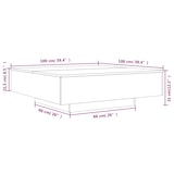 thumbnail of Table basse chêne fumé 100x100x31 cm bois d'ingénierie Modèle Nova Minimal