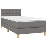 thumbnail of vidaXL Boxspringbett mit Matratze & LED Dunkelgrau 90x200 cm Stoff
