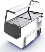 thumbnail of Speiseeisvitrine HAVIDO auf Räder | 358 Liter, 8x 5 Liter, HxBxT 128,5x119,4x84,2cm | -24/-14°C | Schwarz/Weiß | + CHEFGASTRO Geschirrtuch
