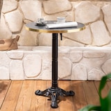 thumbnail of Table ronde 60 cm inclinable marbre noir/doré et pied noir