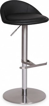 thumbnail of Barhocker `Donau`, höhenverstellbar, halbrunde Rückenlehne, Edelstahl, max. 110 kg Belastung. Schwarz, 43x43x90 cm | Kadima Design