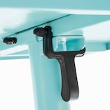 thumbnail of Table de terrasse carrée bistro inclinable en acier turquoise 70cm