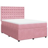 thumbnail of vidaXL Boxspringbett mit Matratze Rosa 140x200 cm Samt