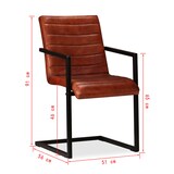 thumbnail of vidaXL Eetkamerstoelen 2 st echt leer bruin