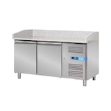 thumbnail of Banco pizzeria refrigerato con n° 2 porte EN 60x40 e vetrinetta portagusti per 7 bacinelle GN 1/4