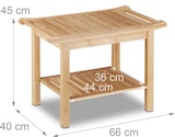 thumbnail of Relaxdays Badezimmer Bank Bambus, Sitzbank Bad, Ablage Badhocker Holz, HxBxT: 45 x 66 x 40 cm, Badezimmermöbel, natur