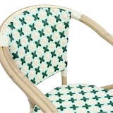 thumbnail of Fauteuil de terrasse bistrot parisien en aluminium et rotin vert foncé