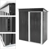 thumbnail of ML-Design Metall-Gerätehaus M 150x184x76 cm | Dunkelgrau, Pultdach, Schiebetür, Fundament