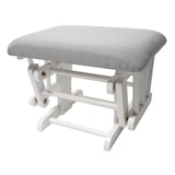 thumbnail of Poltrona a dondolo HWC-C76 legno della gomma tessuto con poggiapiedi bianco grigio