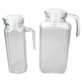 thumbnail of 2x LIMA & LAMA Kühlschrankkrug mit Deckel weiß 0,95L & 1,8L Glas-Karaffe Kanne