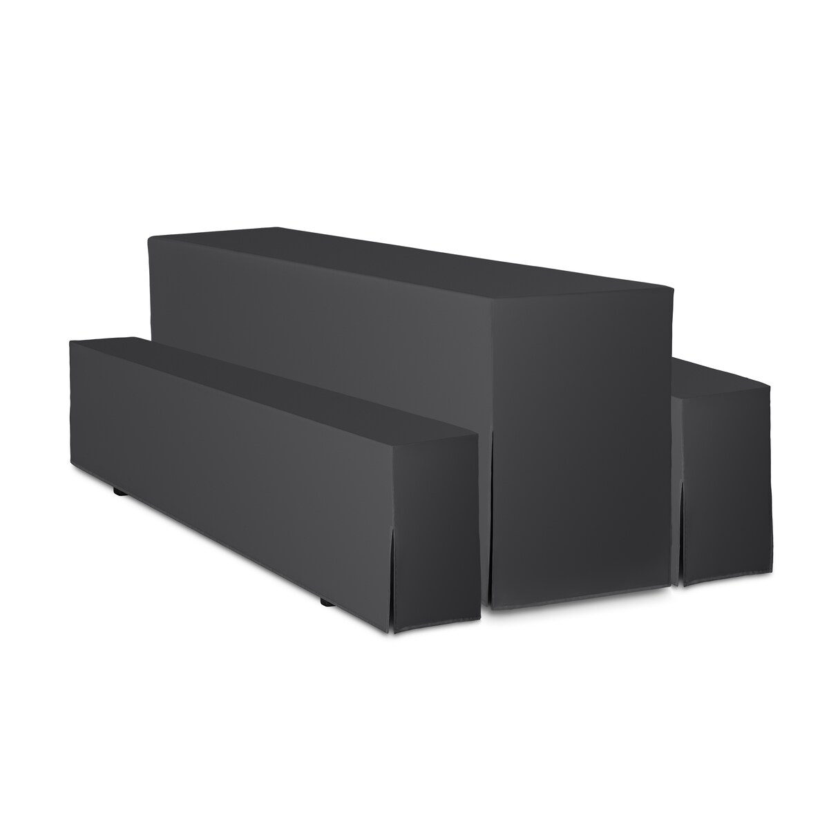 TexDeko Hussen Bierzeltgarnituren gepolstert 5TLG Set Festzeltgarnituren Bierbankhussen Premium (220x50cm, Anthrazit)