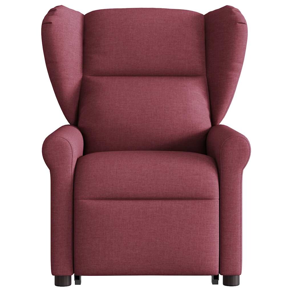vidaXL Elektrischer Massagesessel mit Aufstehhilfe Weinrot Stoff