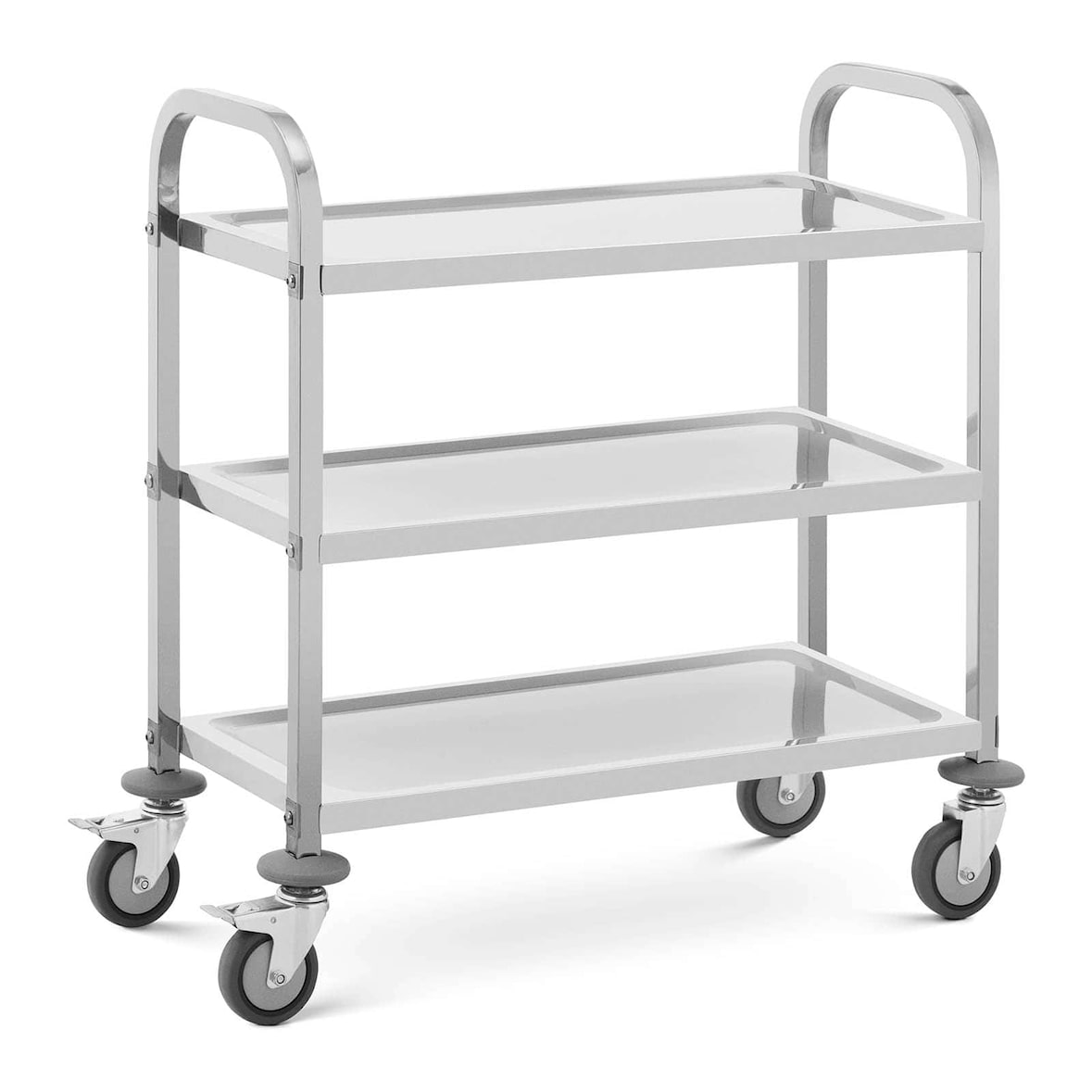 HELLOSHOP26 - Carrello di servizio 3 vassoi 69 x 34 x 3 cm 81 kg acciaio inox professionale 14_0005049