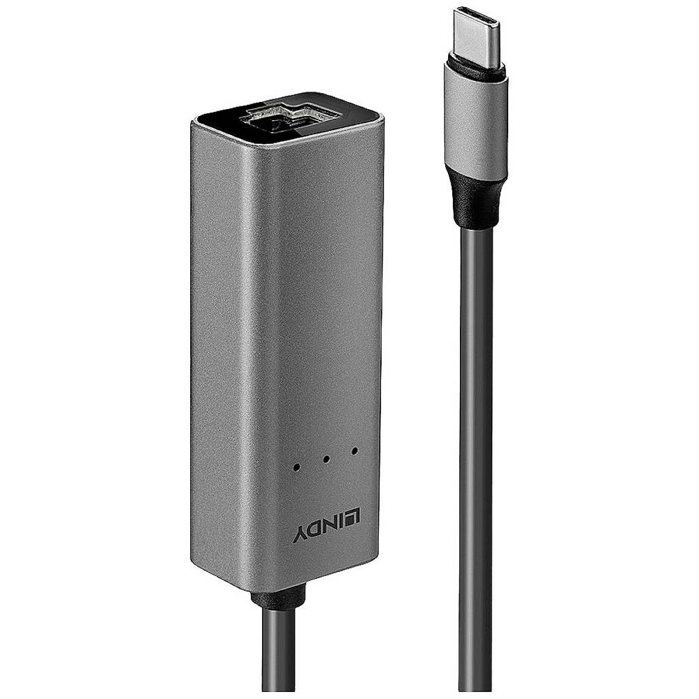 LINDY  Netzwerkadapter 2.5 GBit/s USB-C® USB 3.1 (Gen 1), Gigabit-LAN (1/2.5 Gbit/s), RJ45