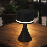 thumbnail of WellHome - Solar Tischlampe in Schwarz, wiederaufladbar mit Solarpanel und USB-Ladeanschluss Ø12,6x20,6cm
