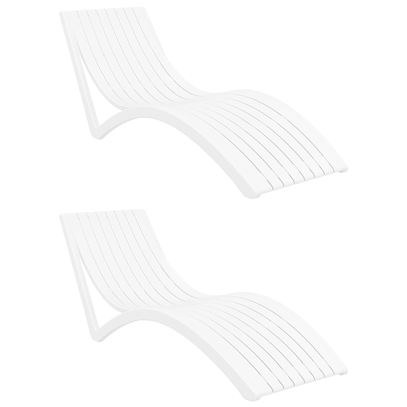 SIESTA EXCLUSIVE Pack de 2 Tumbonas Slim Blanco