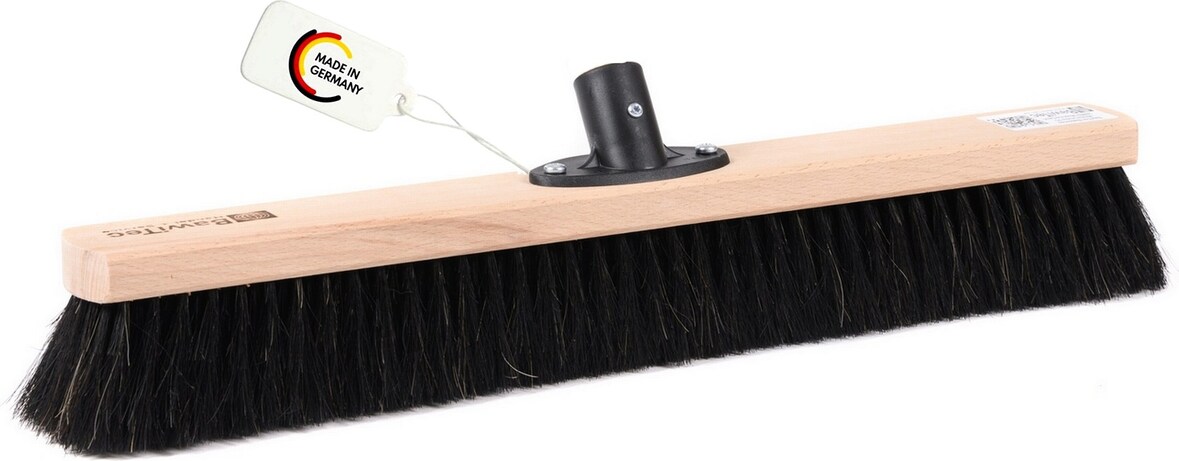 Saalbesen 60cm Breit mit sehr weiche Roßhaar-Naturhaar-Borsten und QuickFix-Stielhalter Besen ohne Stiel