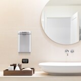 thumbnail of Relaxdays Kosmetikeimer Wandmontage, 3 Liter, Badabfalleimer eckig, mit Absenkautomatik, HBT: 24,5 x 16 x 23 cm, silber