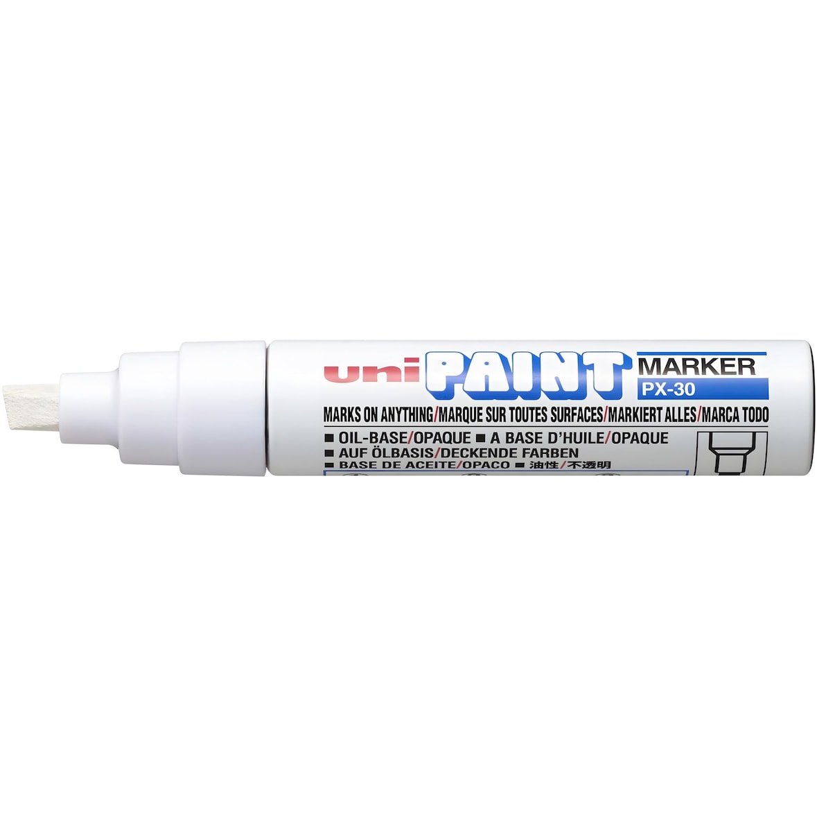 uni-ball Marqueur PAINT Marker PX30 Pte biseautée large 4-8,5mm Blanc