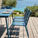 thumbnail of Ensemble table de terrasse et 8 chaises en métal bleu pacific  - Oviala