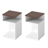 thumbnail of COSTWAY Mesa lateral de madeira, 3 níveis, mesa de sofá, mesa de cabeceira, moderna, para sala de estar e quarto