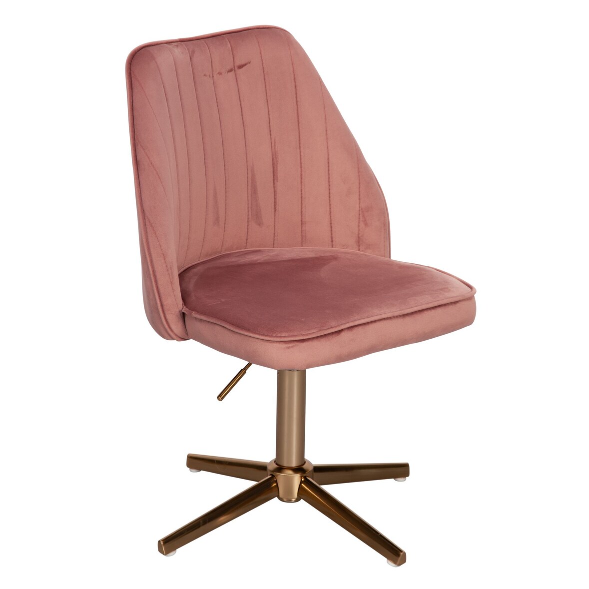FineBuy Drehstuhl Rosa Samt Drehbar Schreibtischstuhl Modern Schalenstuhl Home Office