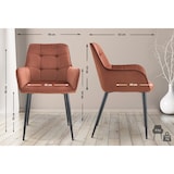 thumbnail of 2er Set Esszimmerstuhl Ferndale Samt braun