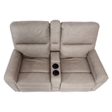 thumbnail of 2er Kinosessel HWC-K17, Relaxsessel Fernsehsessel Sofa, Nosagfederung Getränkehalter Fach ~ Stoff/Textil hellgrau