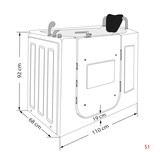 thumbnail of Sitzbadewanne Senioren Wanne Sitzwanne mit Tür S08-C-R 110x68cm