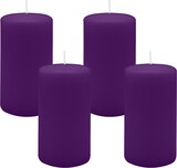 thumbnail of 4er Set Stumpenkerzen/Adventskranzkerzen Violett Ø 70 x 130 mm