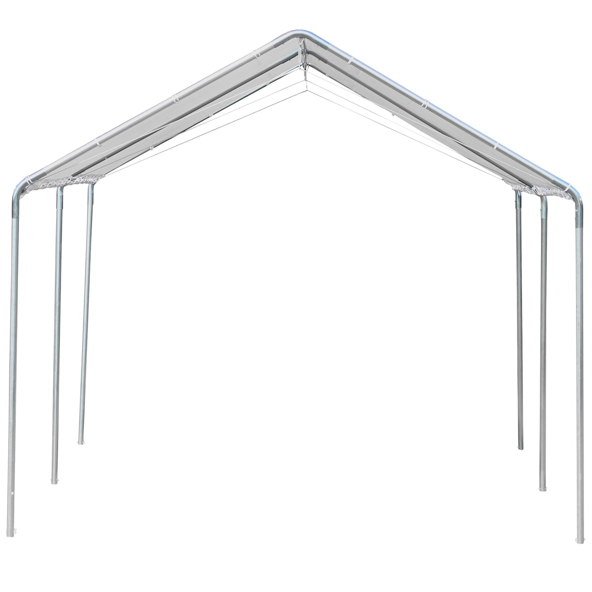Outsunny Gazebo Copertura per Auto 6x3m in Acciaio Zincato, Tendone per Auto con Kit di Ancoraggio, Bianco
