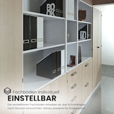 thumbnail of bümö office Aktenschrank mit Milchglastüren, Büroschrank groß aus FSC-Holz, 80cm breit in Buche/Silber - Schrank, Büroschrank, Büro Möbel Schrank