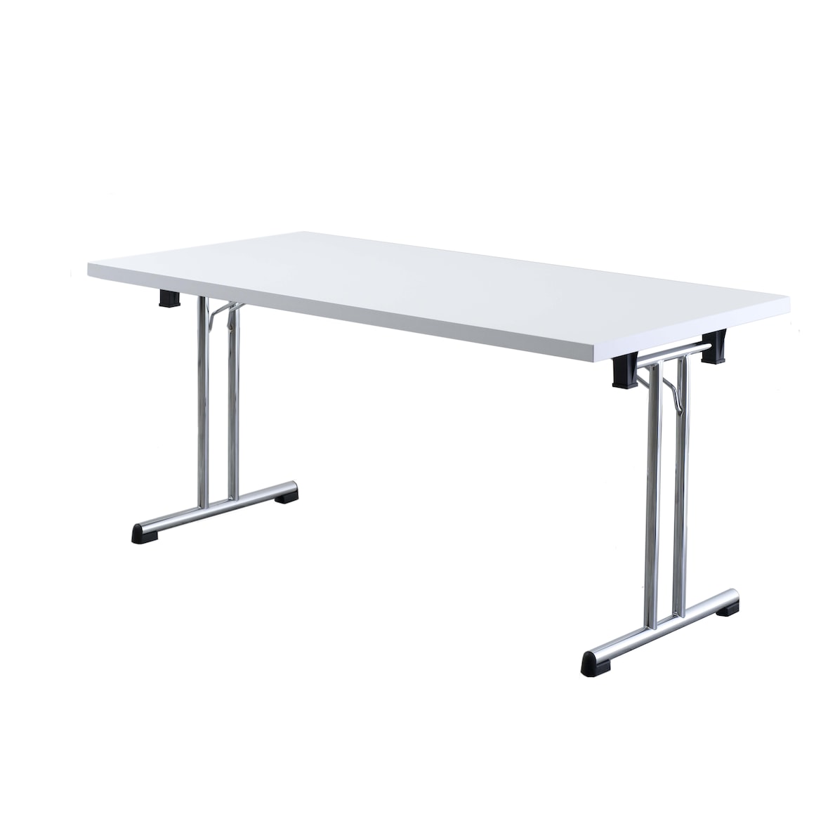 Hammerbacher-Klapptisch 160x80 cm Weiß/Chromgestell-VKL16/W/C