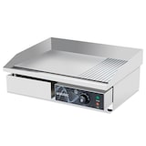 thumbnail of Plancha eléctrica profesional de mesa, lisa y estriada, 1 zona de cocción, 550x445mm, 3kW, acero inoxidable, bandeja grasa extraíble, 11026 Vaiotec