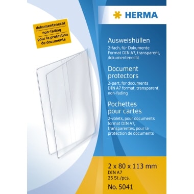 HERMA Ausweishülle 5041 2x80x113mm PP transparent