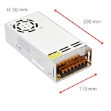 thumbnail of Trasformatore di alimentazione da 110/220V CA a 24V CC 250W 10,4A, installazione interna IP20, per strisce LED, neon o dispositivi a bassa tensione