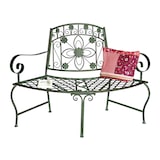 thumbnail of DanDiBo Sitzbank Halbrund Metall Wetterfest Grün 130 cm Baumbank 96009 Gartenbank Parkbank Eisenbank