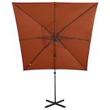 thumbnail of vidaXL Zweefparasol met paal en LED-verlichting 250 cm terracottakleur