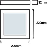 thumbnail of 19W LED Aufputz Deckenlampe Panel Deckenleuchte Eckig | 1520 Lumen | 22x22 cm | Warmweiß (3000 K)