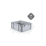 thumbnail of PROREGAL SuperSparSet 5x Eurobox NextGen Economy mit Scharnierdeckel & grünen Verschlüssen, Griffe zu, HxBxT 17x30x40cm, 16L, Eurobehälter, Box
