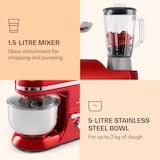 thumbnail of Klarstein Lucia Elegance Küchenmaschine Mixer Fleischwolf 1800W BPA-frei Rot