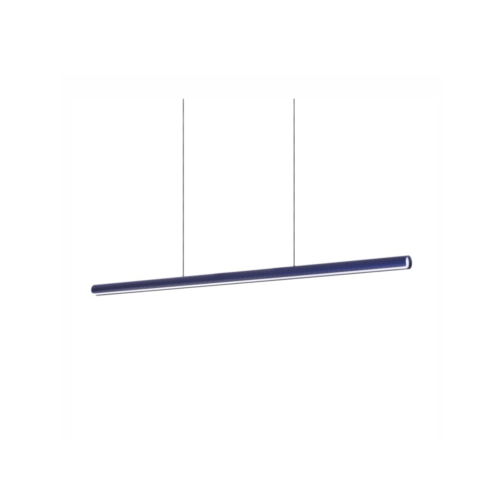 ideal lux, dorica sp1 d45, luminária de suspensão linear em alumínio cor azul com luz led.